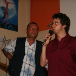 Con Andrea G. Pinketts che mi presenta al suo Trottoir a Milano